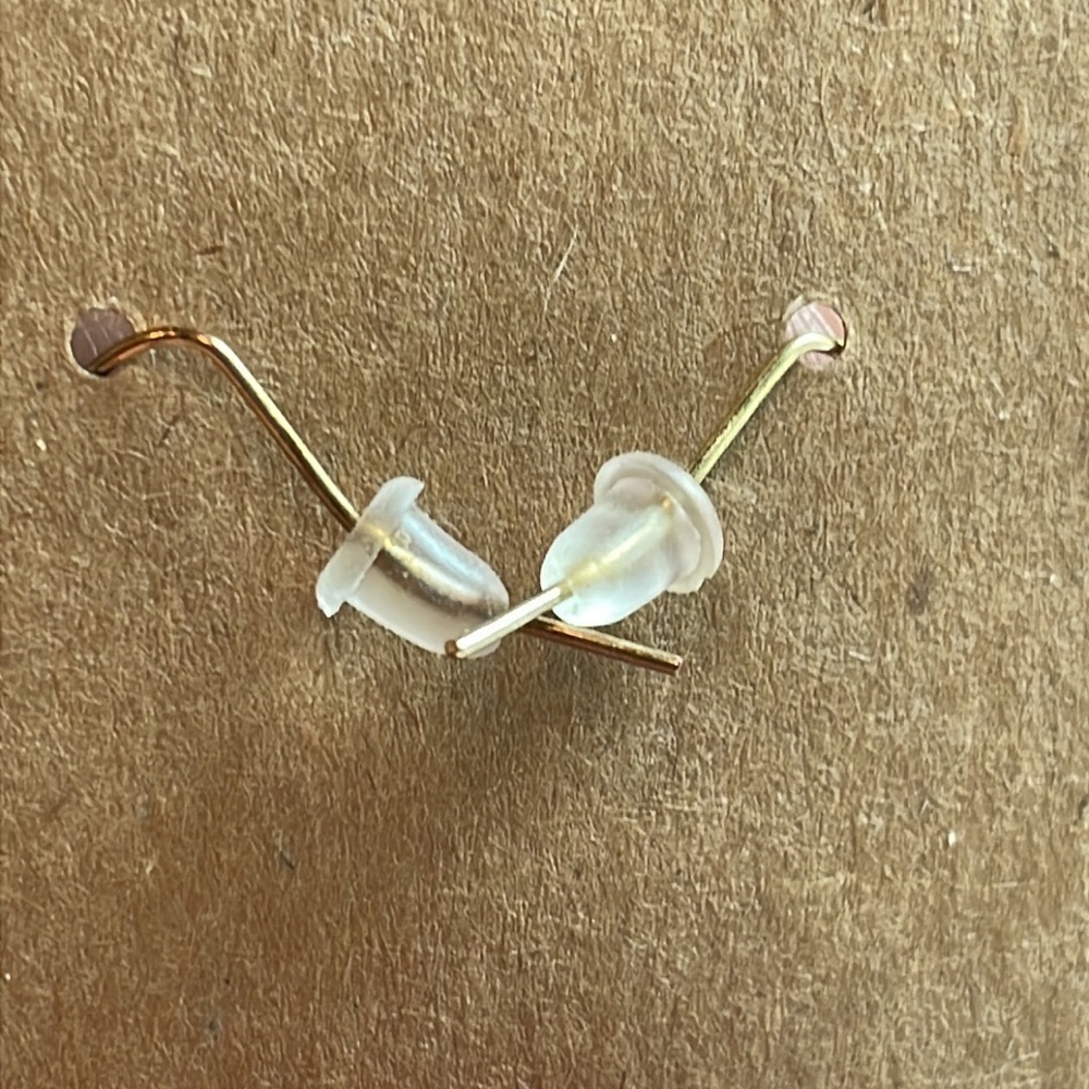 💐5/25 mother of pearl natural shell faceted acrylic bead gold tone dangle - Picture 4 of 6